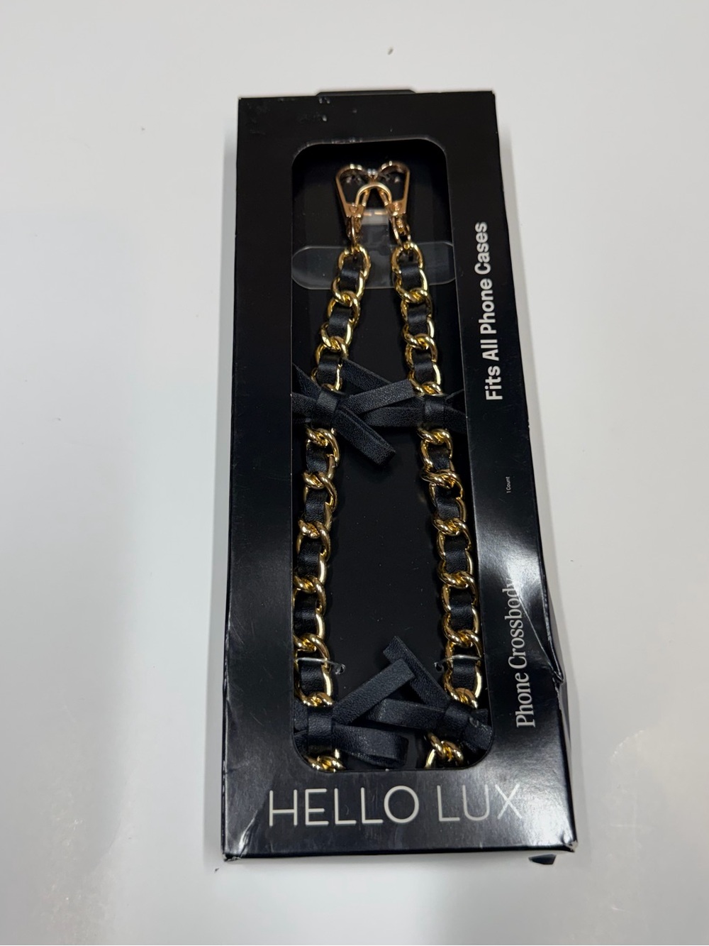 Gold and Black Chain Phone Crossbody Strap